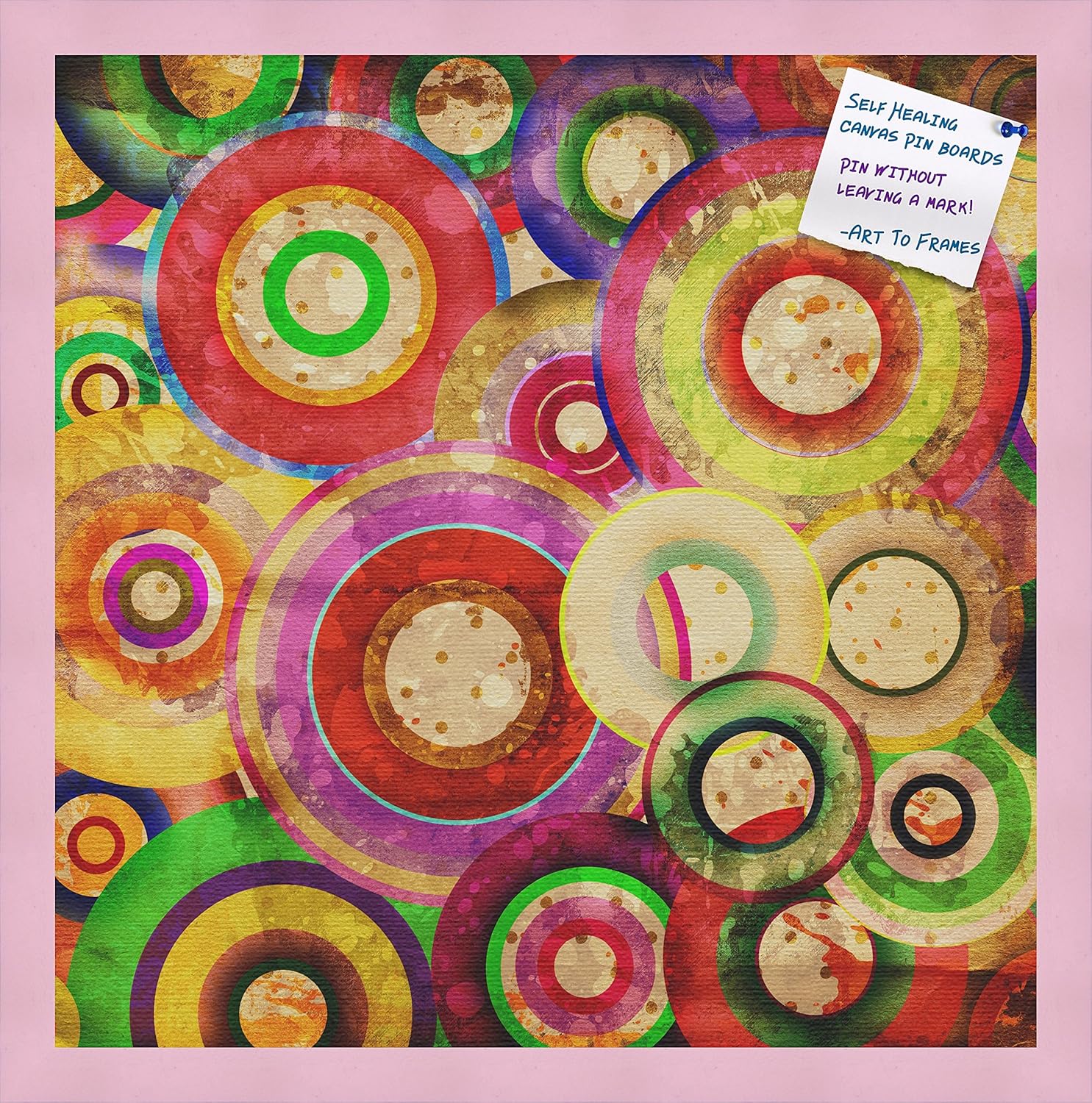 PinPix Decorative Bulletin Board with Psychedelic Design