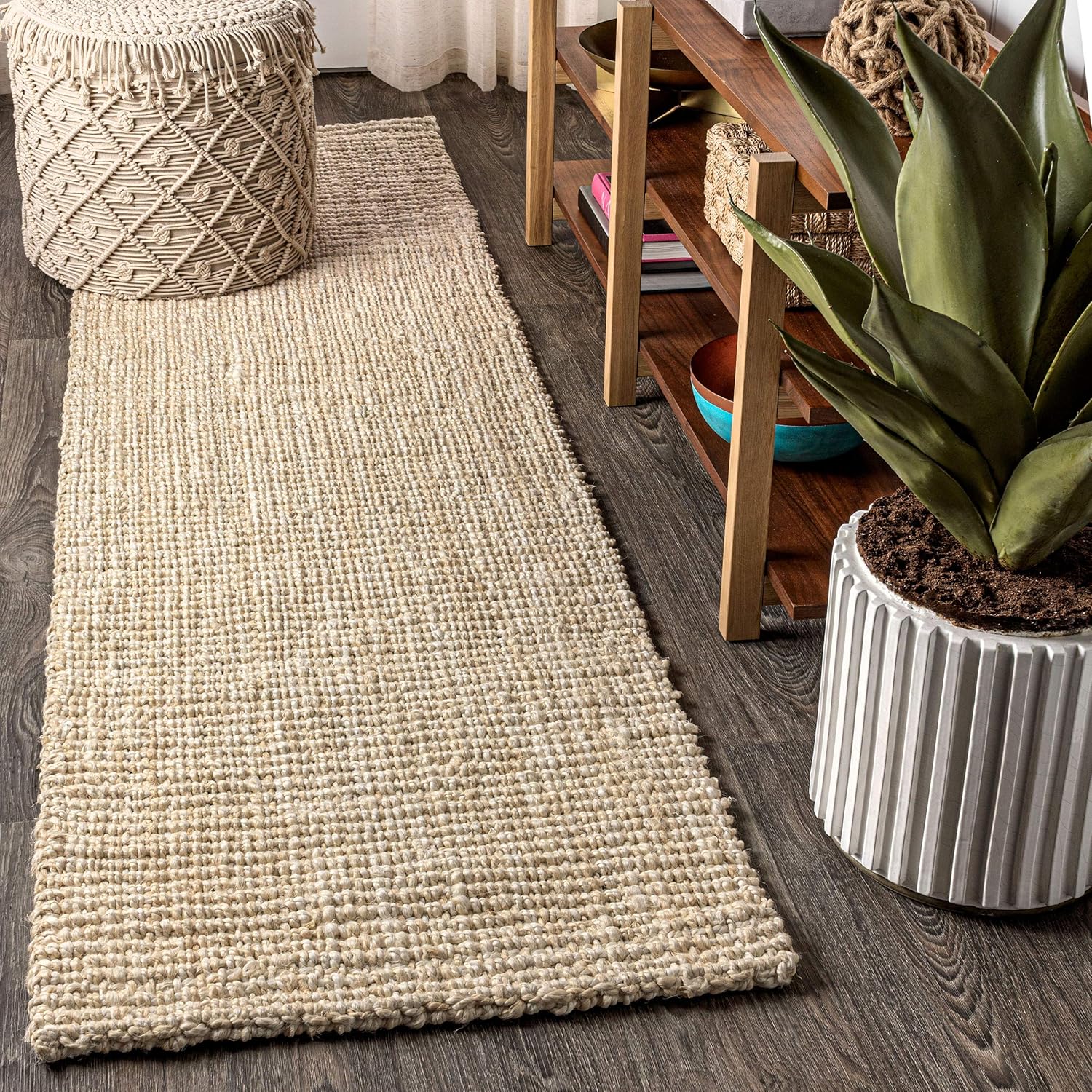 JONATHAN Y NFR103A-28 Ivory Jute Runner Rug